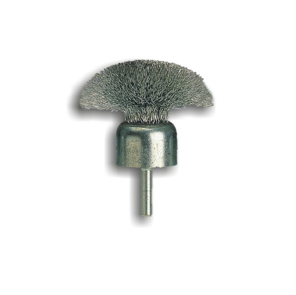 Spazzola a fungo in acciaio ondulato con gambo ø 6 mm per trapano - ø mm  25,0 - Cod. 0834 - ToolShop Italia