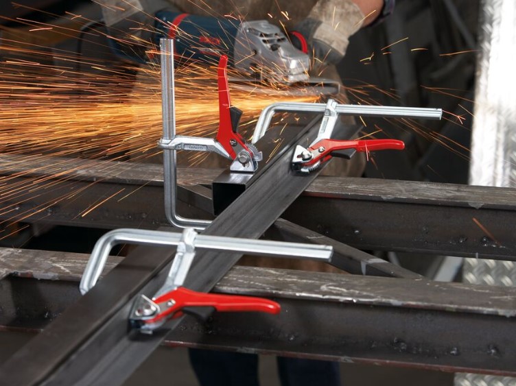 Bessey Tools Morsetto A Leva In Acciaio LC4 - Capacità 10 Cm, Forza 182 Kg, Azione Rapida A Cricchetto, Ideale Per Fissaggi Professionali