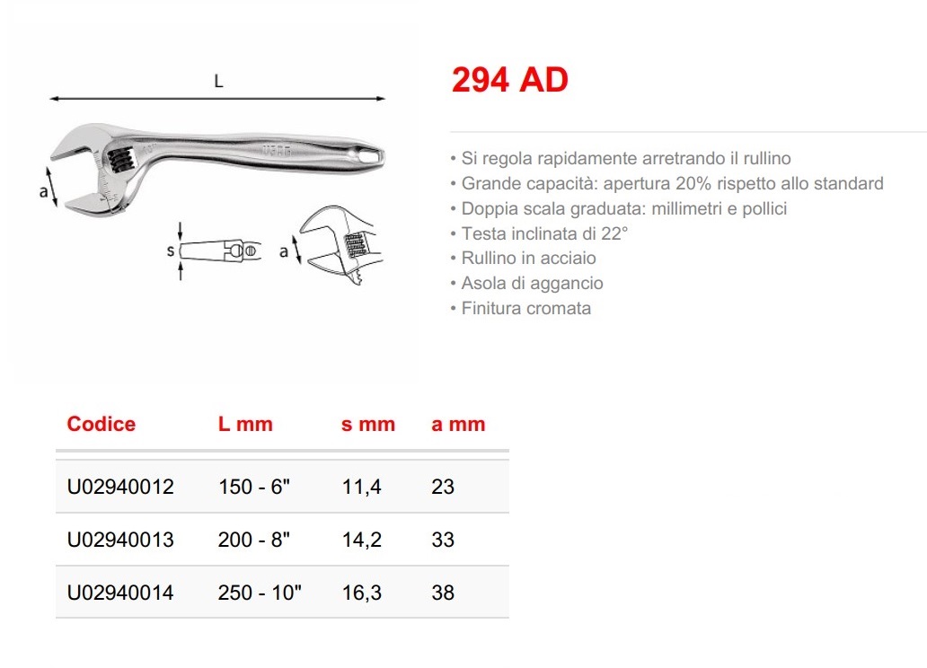 Chiave a rullino 33 mm in acciaio